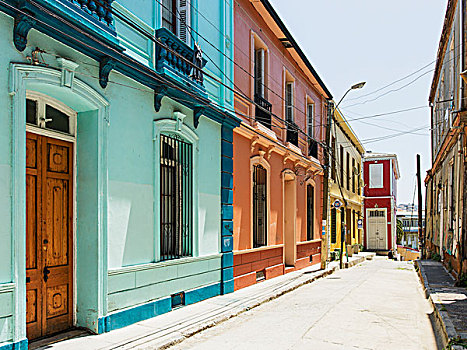 彩色,建筑,瓦尔帕莱索,智利