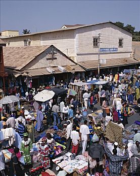市场,户外市场,班珠尔,冈比亚
