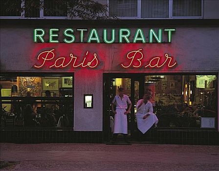 霓虹灯,巴黎,酒吧,餐馆,柏林,欧洲