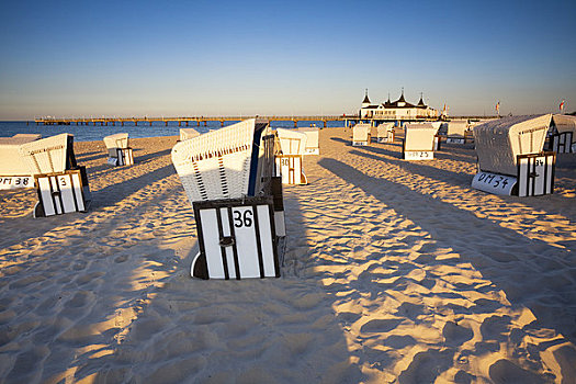 海滩藤椅,阿尔贝克海滨,乌瑟多姆岛,梅克伦堡前波莫瑞州,德国