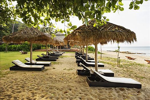 沙滩伞,椅子,泰国