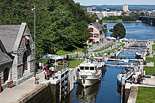 里多运河,锁,渥太华河,博物馆,渥太华,安大略省,加拿大