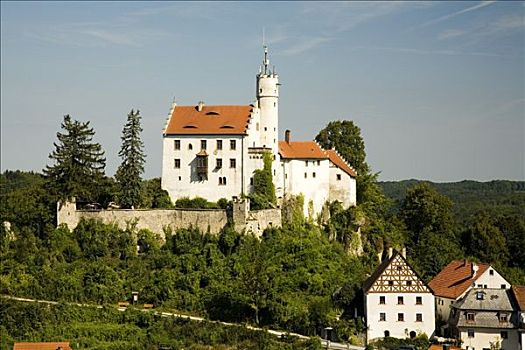 城堡,高处,弗兰哥尼阶,瑞士,上弗兰科尼亚,巴伐利亚,德国,欧洲