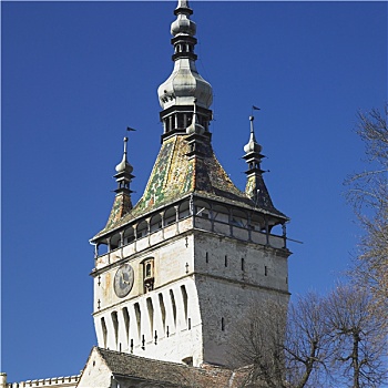 塔,钟表,罗马尼亚