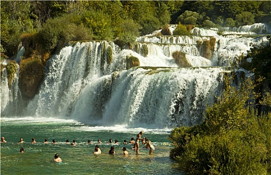 旅游,卡尔卡,瀑布,克罗地亚