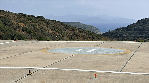 直升机停机坪,岛屿,希腊
