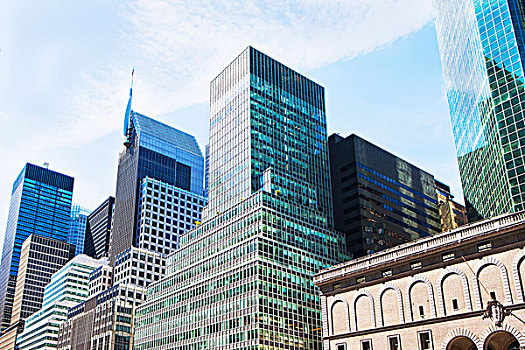 写字楼,摩天大楼,金融区,曼哈顿,纽约,美国