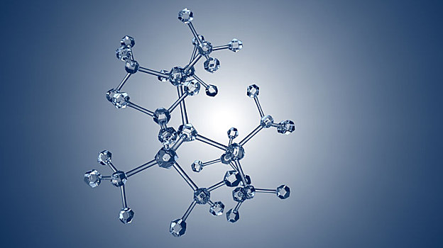 微观,六边形,水晶,分子模型,分子结构