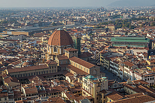 风景,上方,城市,大教堂,市场,佛罗伦萨,托斯卡纳,意大利,欧洲