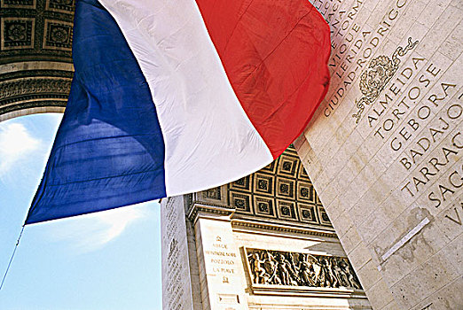 法国,巴黎,法国国旗