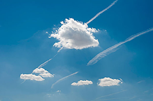 痕迹,飞机,云,空中