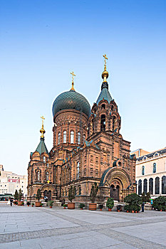 索菲亚,大教堂,哈尔滨,蓝天