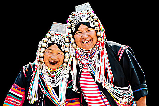 阿卡族,山,部落,女人,传统服饰,北方,泰国
