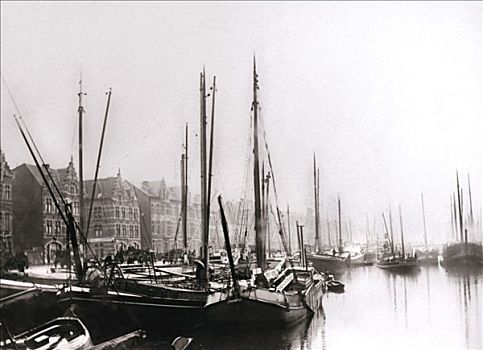 运河驳船,鹿特丹,1898年,艺术家
