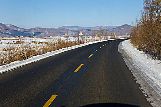 公路,交通,冰雪,场景,吉林