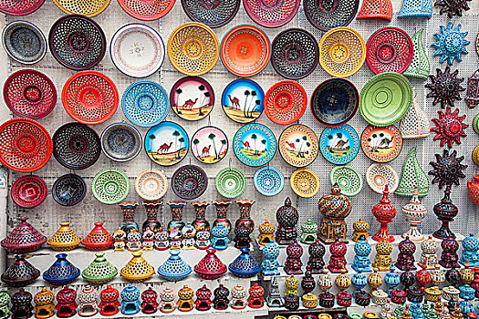 多彩,陶器,突尼斯,市场