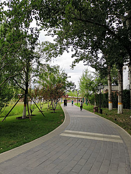 北京石海子公园河边甬路