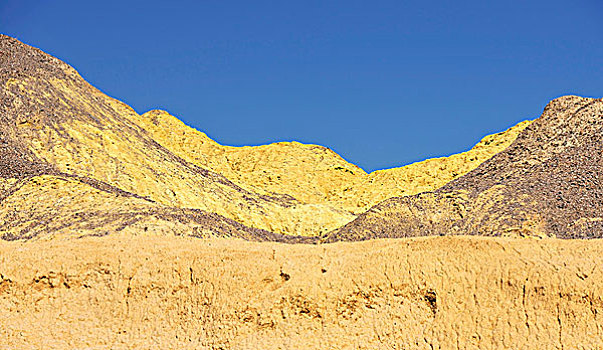 侵蚀,石头,脱色,矿物质,芥末,峡谷,死亡谷国家公园,莫哈维沙漠,加利福尼亚,美国