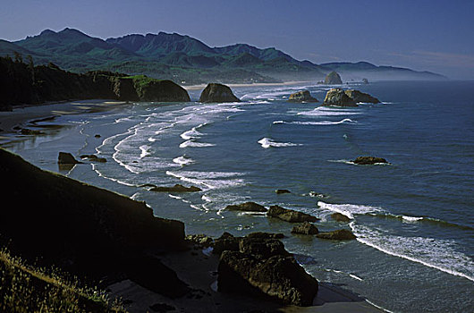 自然,岩石,海岸线,俄勒冈,美国