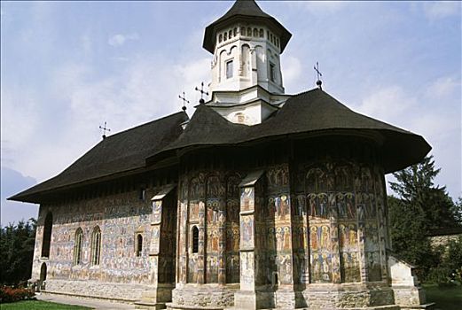 罗马尼亚,户外,寺院,壁画,墙壁