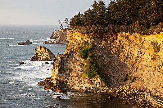 岸边,英亩,州立公园,砂岩,悬崖,岸线