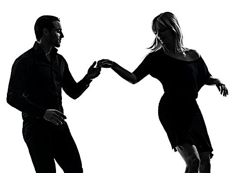 情侣,女人,男人,跳舞,舞者,调味汁,石头,剪影