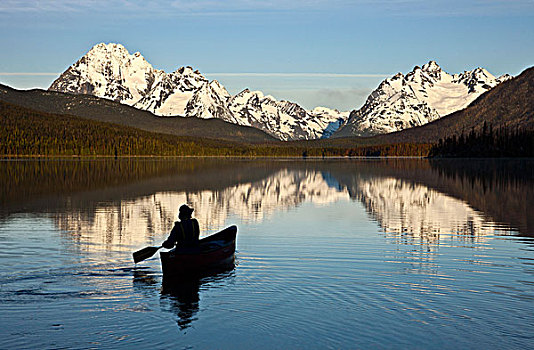 独木舟,湖,公园,不列颠哥伦比亚省,加拿大