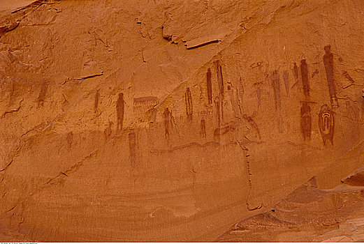 特写,古老,符号文字,马掌,峡谷,峡谷地国家公园
