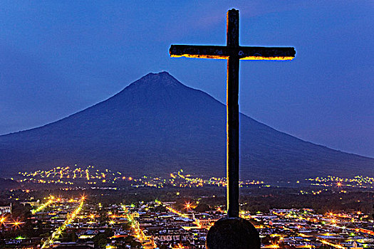 十字架,水,安提瓜岛,萨卡特佩克斯,危地马拉