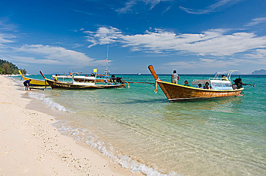 长尾船,捕鱼,船,海滩,苏梅岛,岛屿,泰国,亚洲