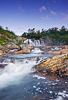 河,瀑布,湖,国家公园,挪威,斯堪的纳维亚,欧洲