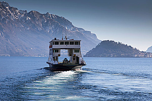 车辆渡船,穿过,科摩湖,意大利