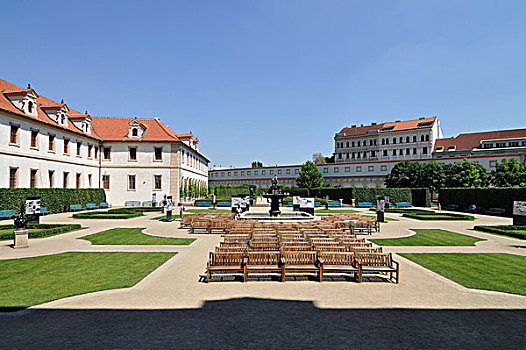 花园,沃伦斯坦,宫殿,老城,捷克共和国,欧洲