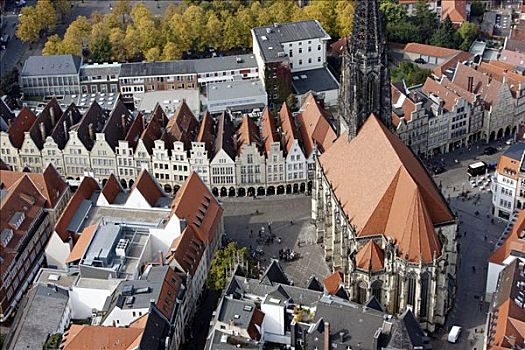 教堂,市场,市中心,北莱茵威斯特伐利亚,德国,欧洲