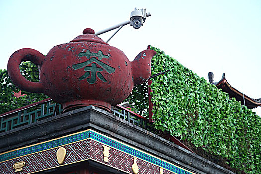 琉璃厂东西街,茶室,桥,古玩,文房四宝,中国,北京,全景,风景,地标,传统