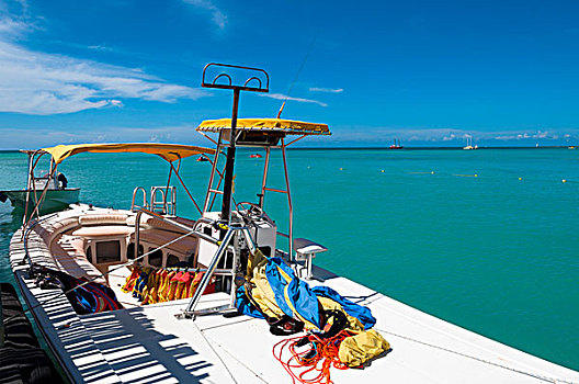 帆伞运动,船,停靠,鹈鹕,码头,棕榈海滩,阿鲁巴,安的列斯群岛,小安的列斯群岛,加勒比