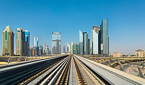 市区,迪拜,地铁,轨道,阿联酋