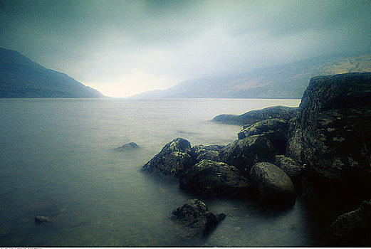 洛蒙德湖,靠近,苏格兰