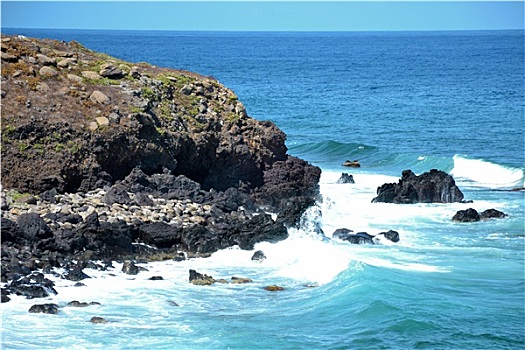 美好,岩石海岸,岛屿,乌斯提卡,西西里
