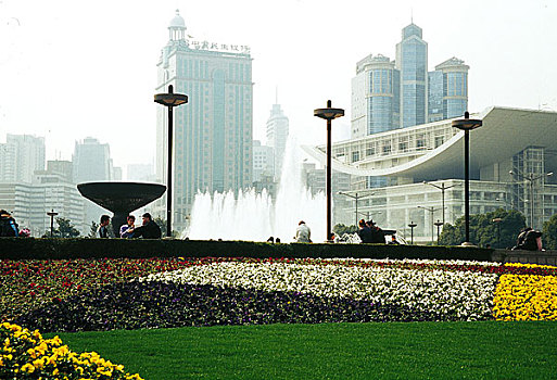 中国上海人民广场的风景