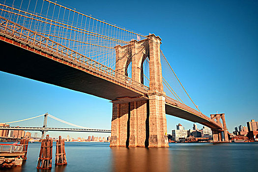 布鲁克林大桥,水岸,市区,曼哈顿,纽约