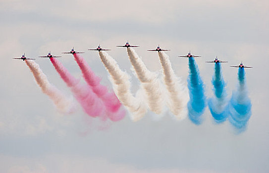 英格兰,肯特郡,皇家空军,特技飞行,展示,团队,英国,宇航,老鹰,喷气式飞机,训练,飞机,表演,彩色,飞行,过去