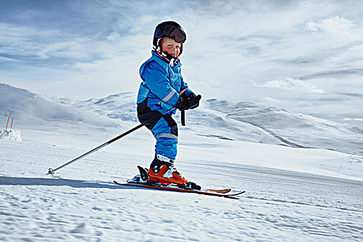 男孩,滑雪,瑞典