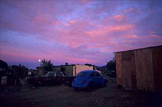墨西哥,北下加利福尼亚州,早晨,大众甲壳虫
