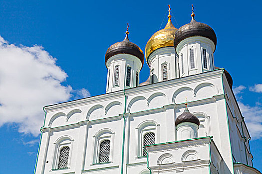 古典,俄罗斯,古老,宗教建筑,圣三一大教堂,普斯科夫,克里姆林宫,东正教