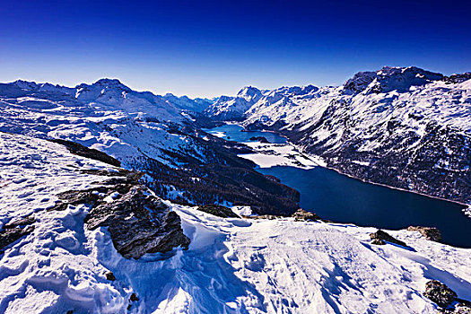 风景,积雪,山,恩加丁,瑞士