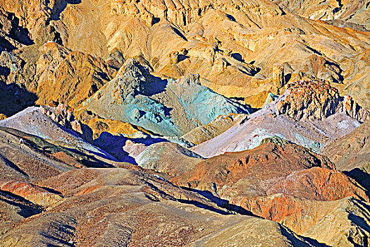 石头,彩色,引起,氧化,金属,黃昏,死亡谷国家公园,加利福尼亚,美国,北美