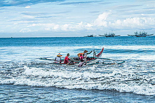 印尼,大海,渔船,渔民,打渔