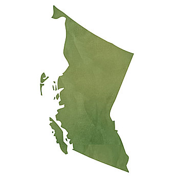 不列颠哥伦比亚省,地图,绿色,纸