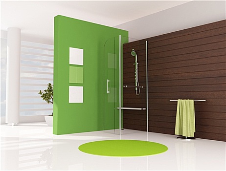 绿色,浴室